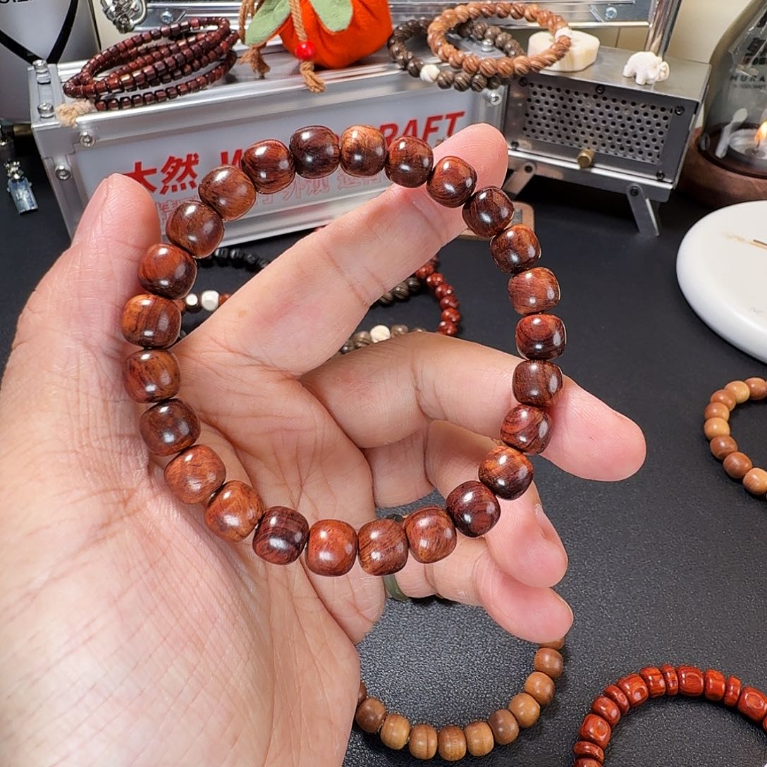 北***馆檀香紫檀（小叶紫檀）手串/手链海黄紫油梨8.5单圈