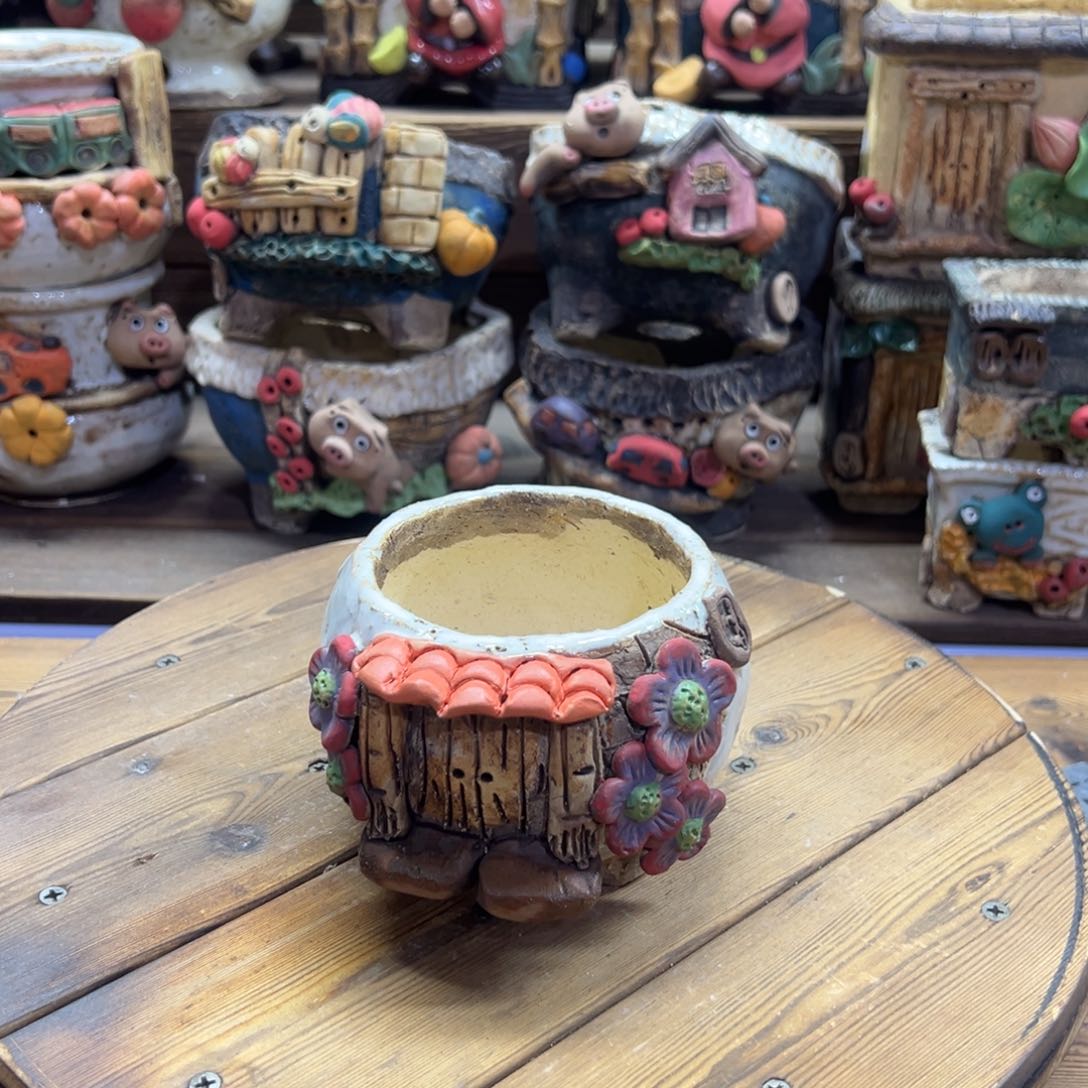 红陶嘻哈多肉花盆