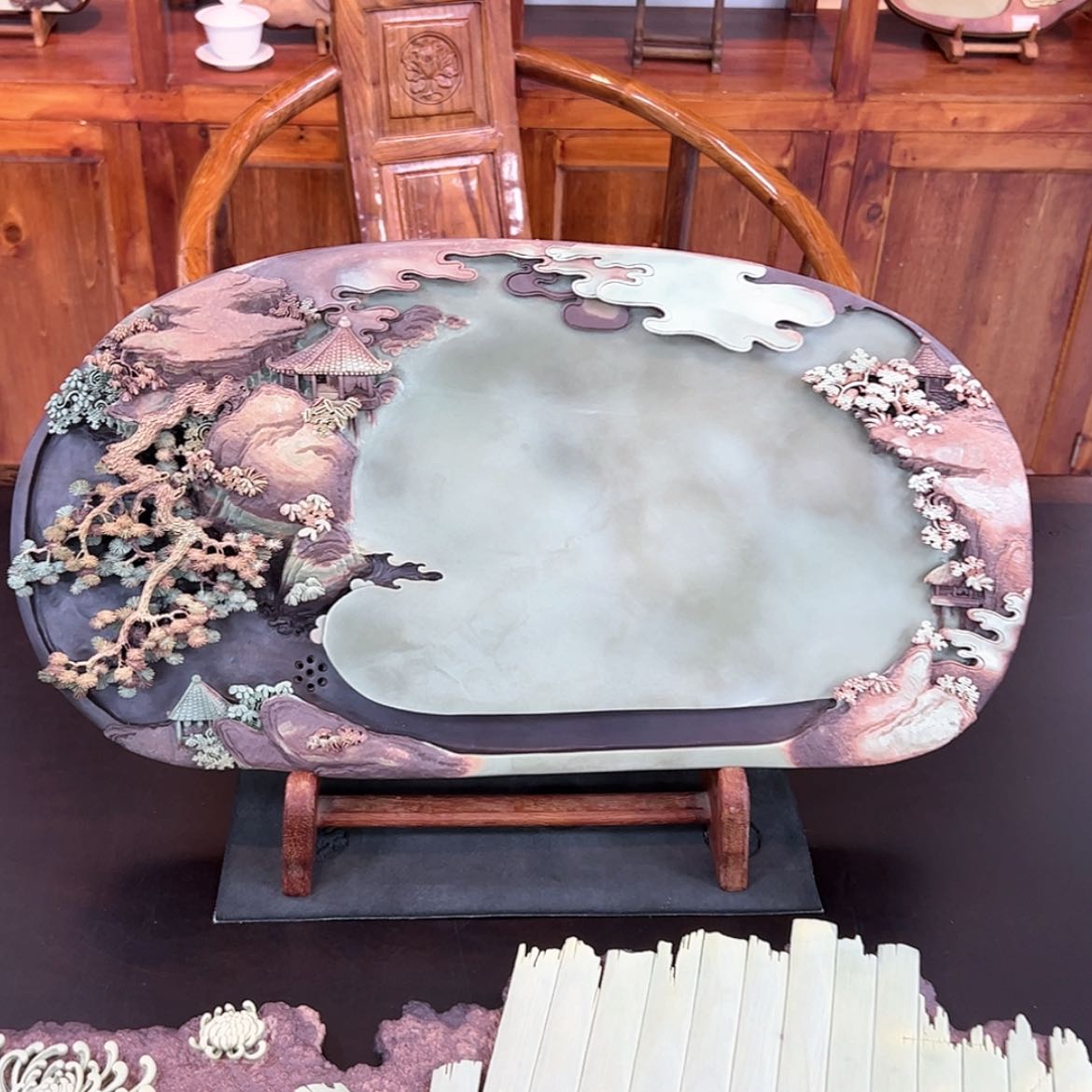 【闪购商品】紫袍玉带石茶盘