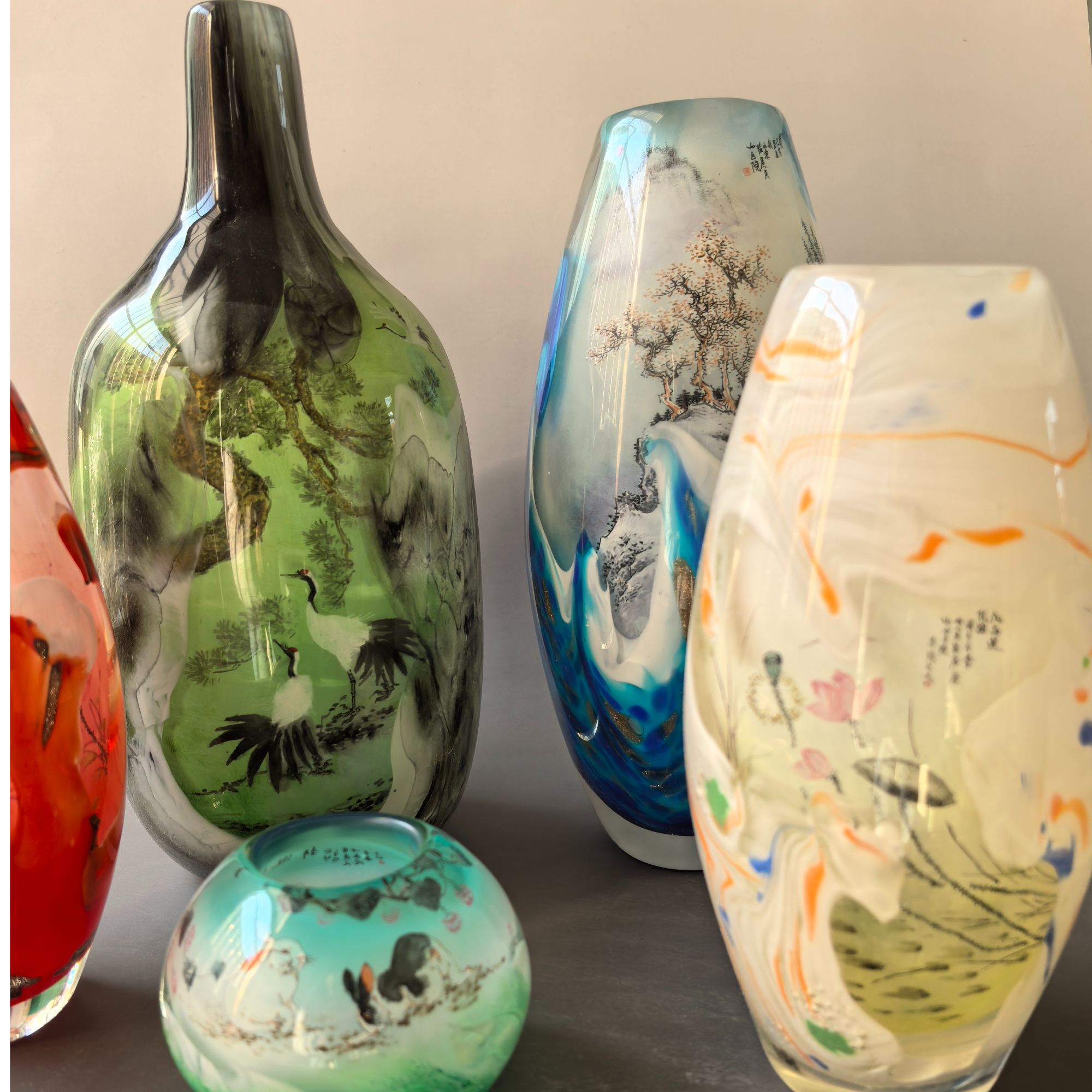 各类炫彩琉璃内画瓶/小、中、细口