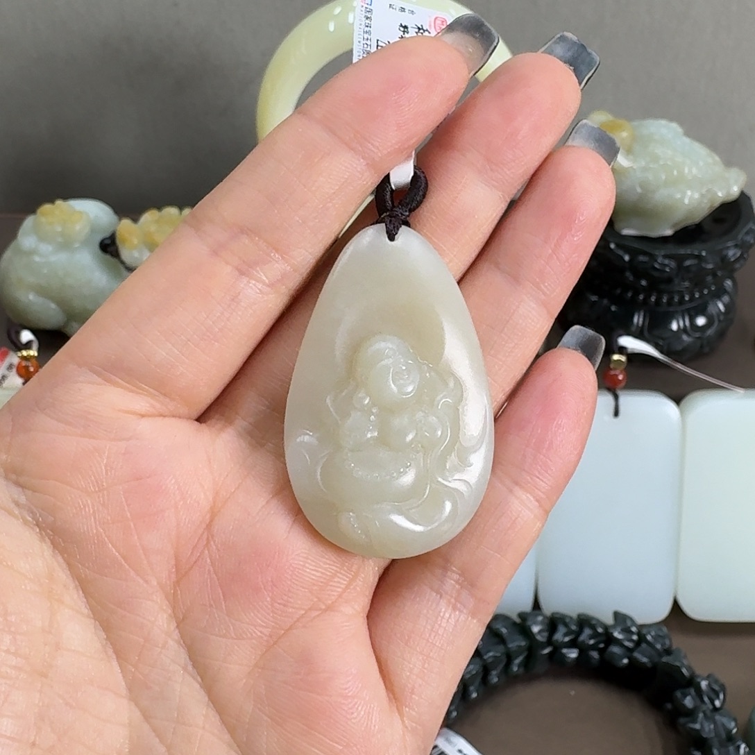 和田玉未镶嵌吊坠(不含链)