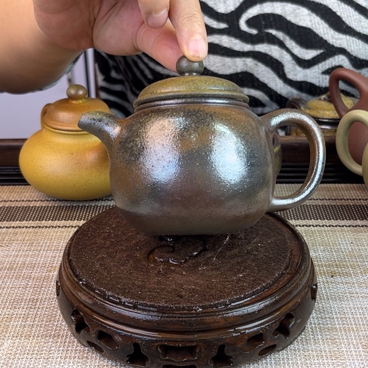 茶壶紫砂底槽清柴烧260cc