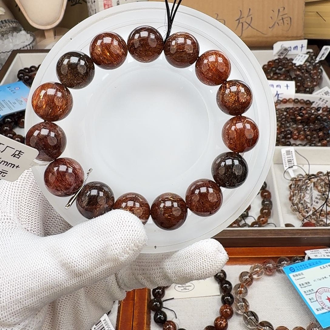 水晶未镶嵌手链天然水晶黑金超七直播间链接