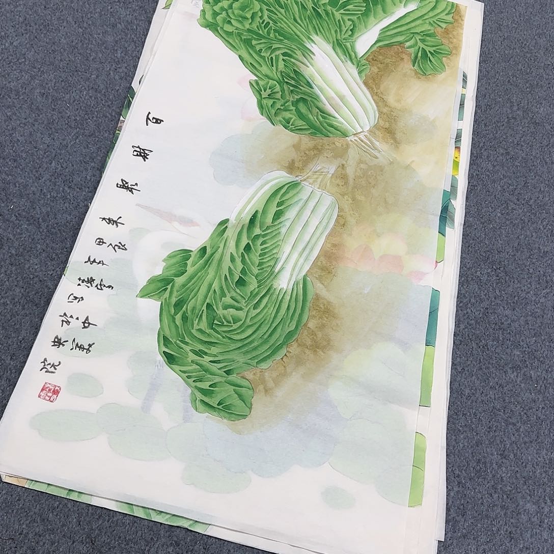 国画尺寸50X100手绘作品 