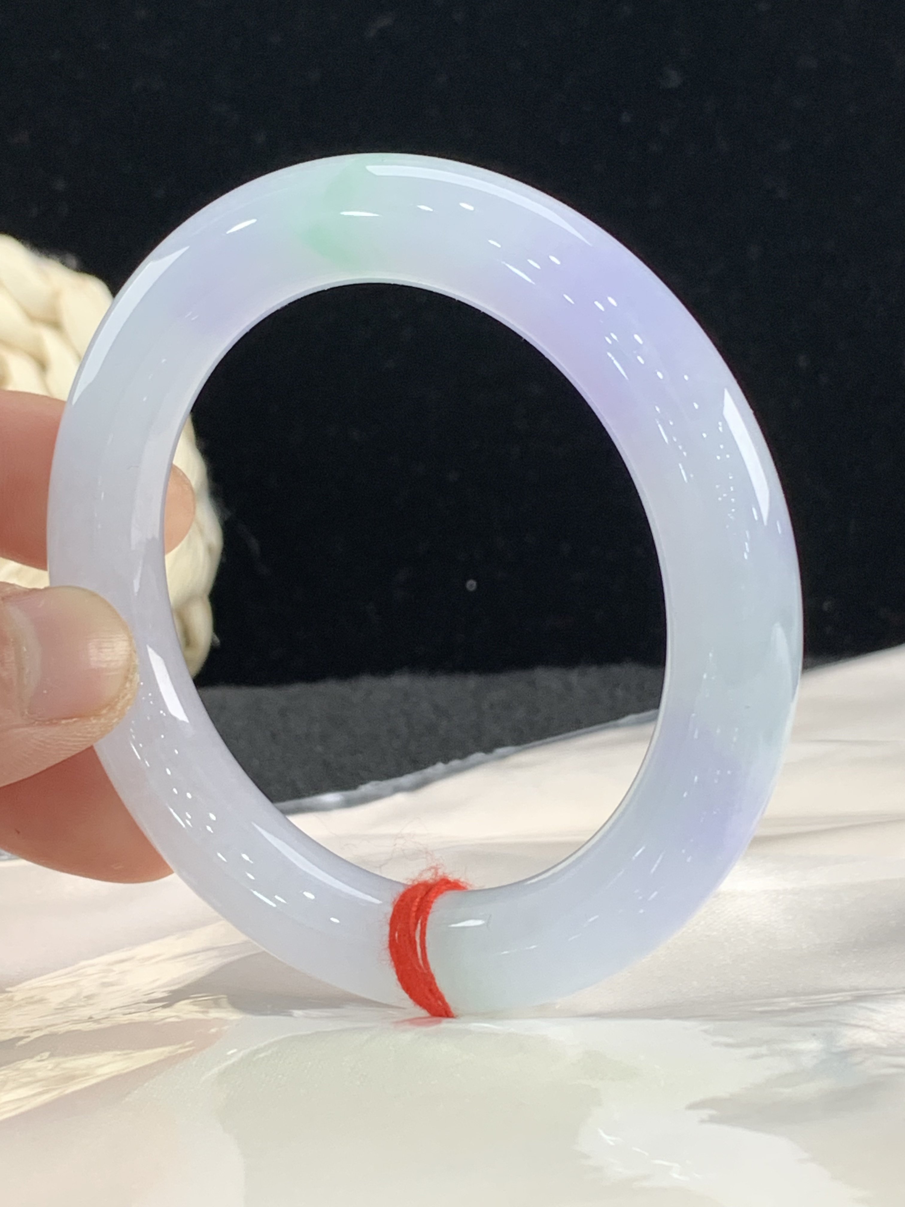 天然缅甸翡翠A货手镯56圆条0147