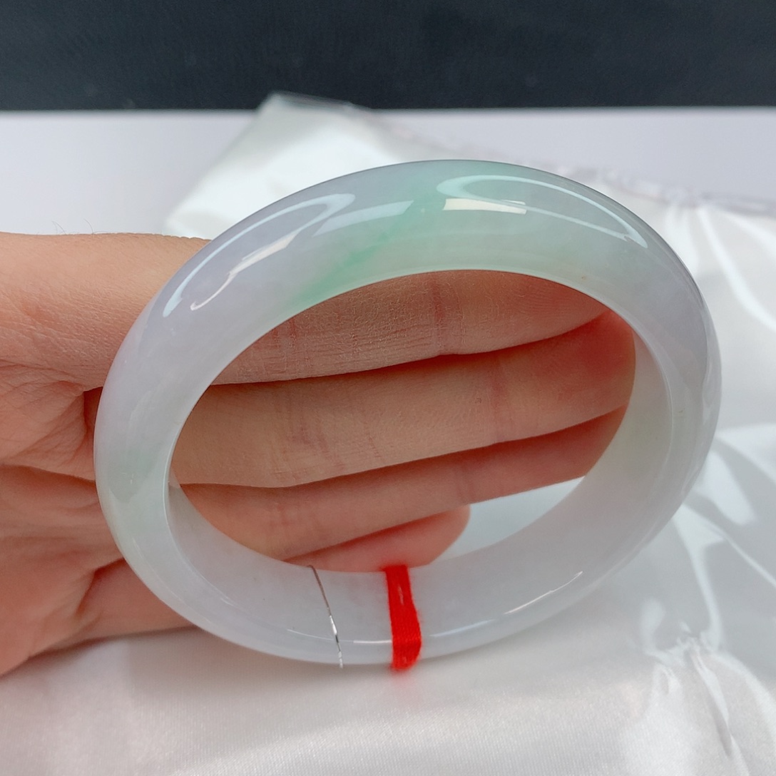 翡翠手镯未镶嵌56.8正圈甜美气质清秀