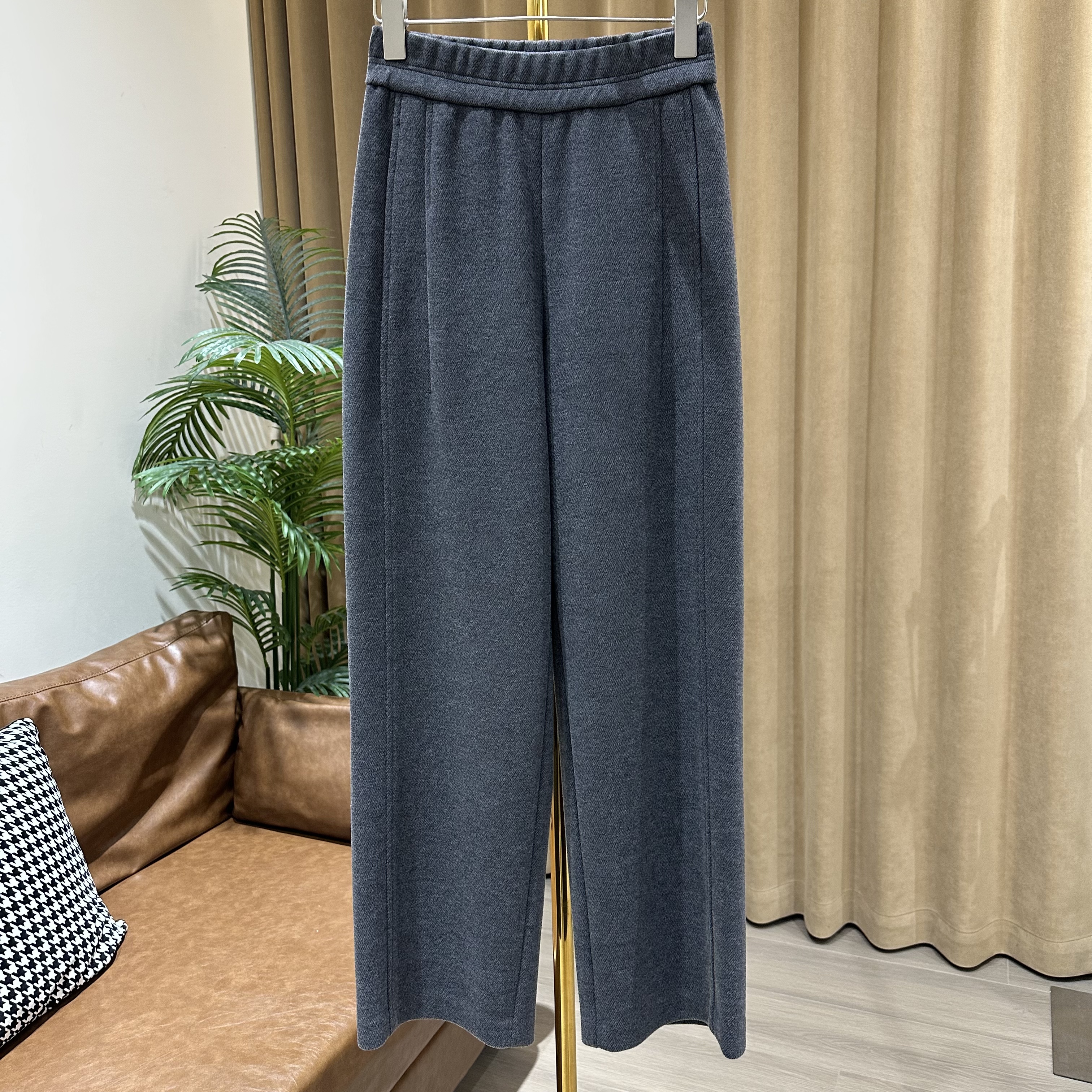 原版正品 新款高腰加厚直筒裤女冬季窄版阔腿裤子