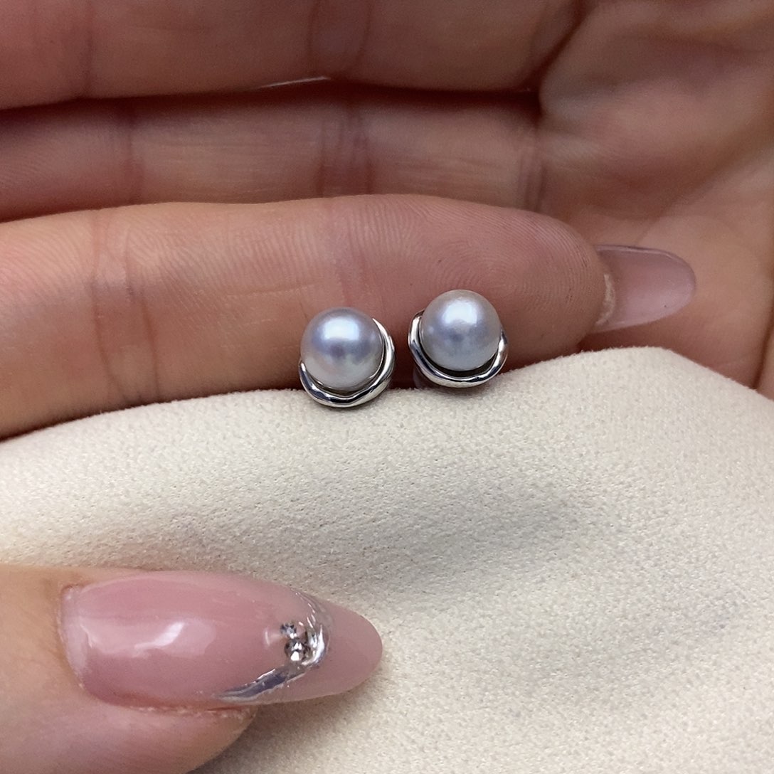【闪购商品】海水珍珠耳饰银S925镶嵌67