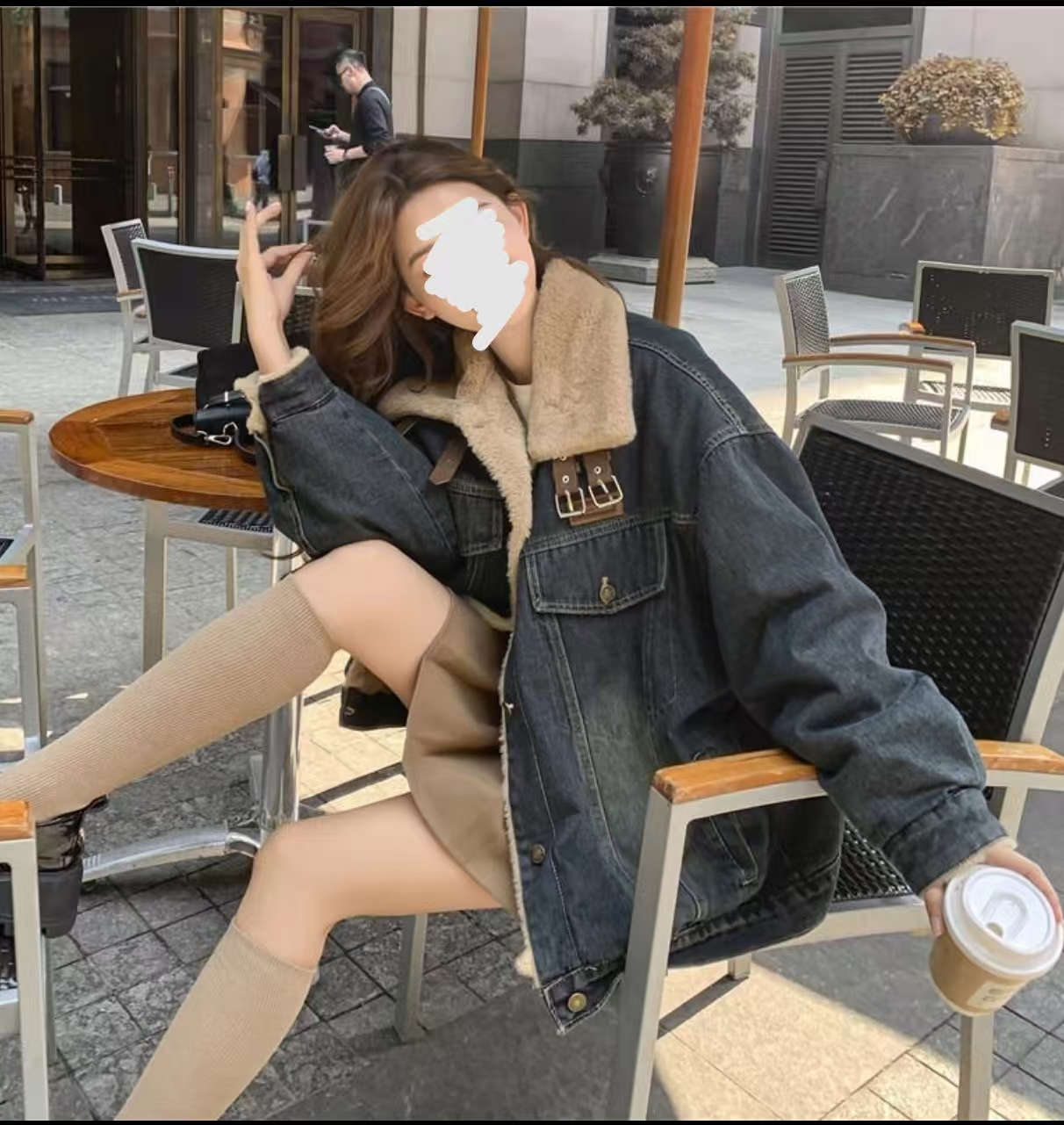 公主 韩版时尚立领牛仔服2025新款爆款高级感质量好加厚外套25008