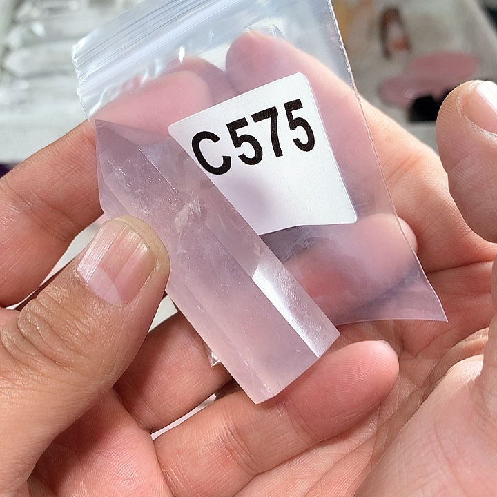 芙蓉石天然水晶柱子C575未镶嵌L****.