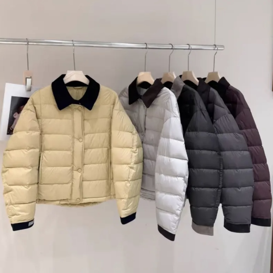 2025冬季爆款休闲棉服女小众简约时尚翻领撞色设计保暖外套#9807