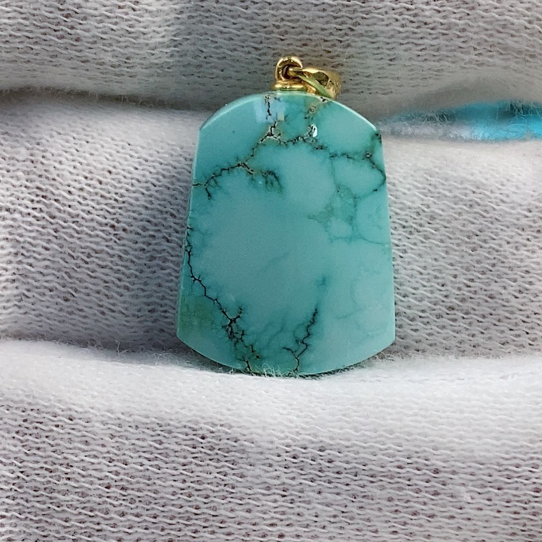 绿松石珠宝奇石18K金镶嵌