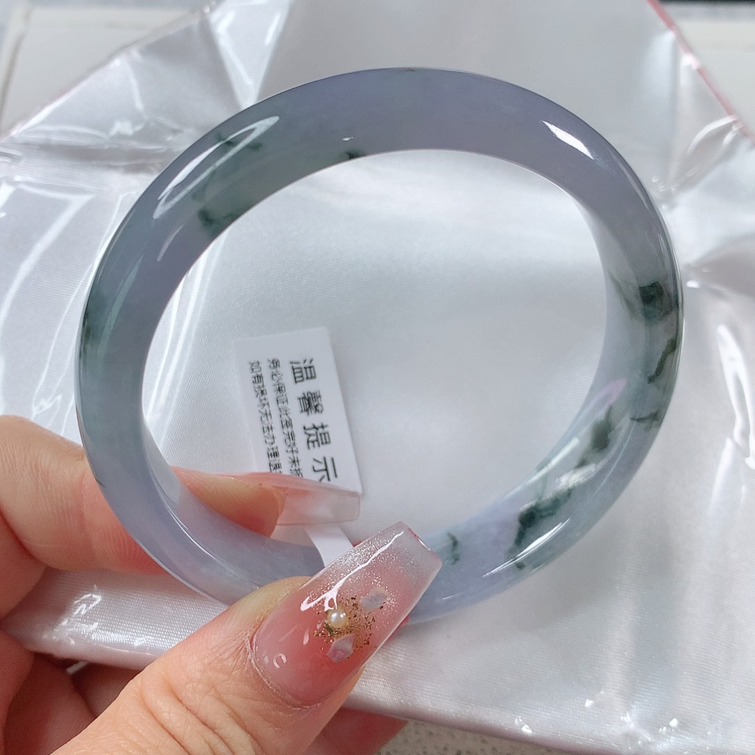 翡翠手镯未镶嵌61+圈口莫奈花园 ①⑥③