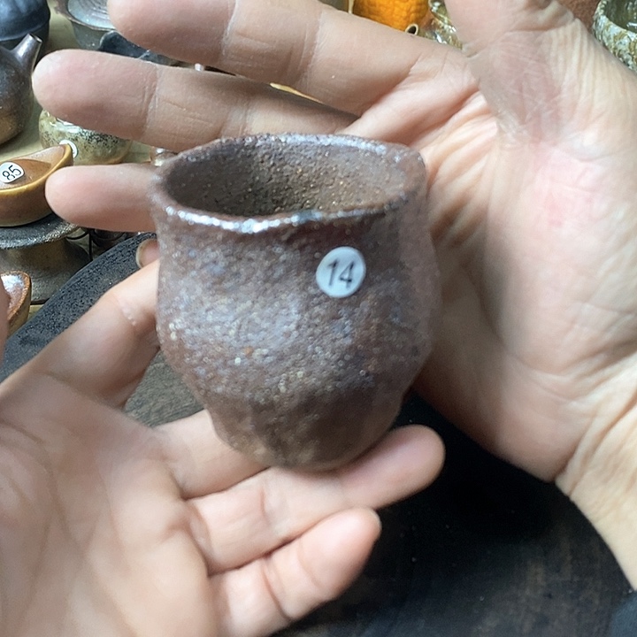 杯手工粗陶、柴烧茶器