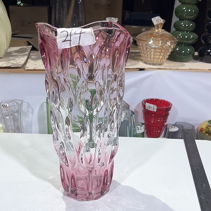 玻璃214高30口13水晶玻璃花瓶嘎嘎好看