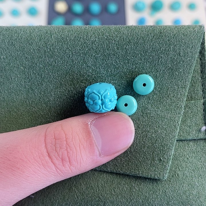 湖北特色蓝绿卡12散珠配饰，088