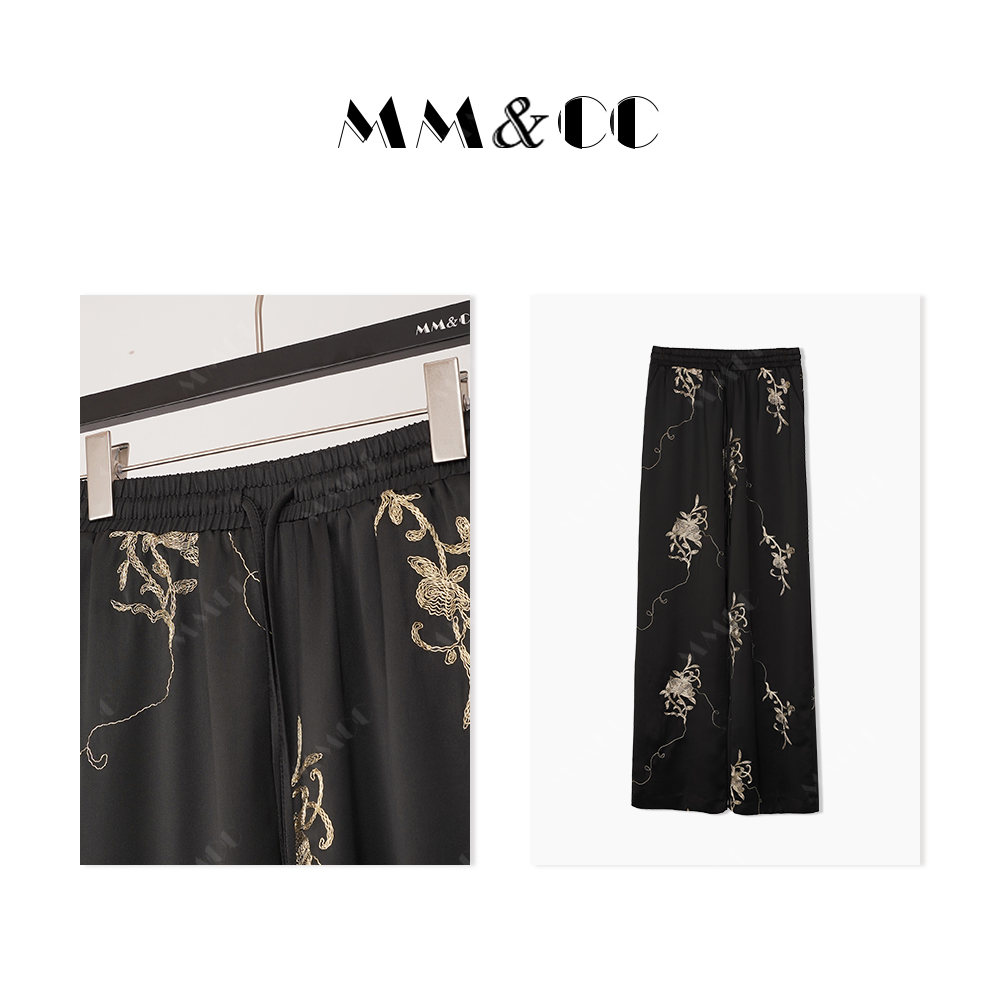 【墨晨裤】春季新款新中式国风设计感重工刺绣直筒休闲裤F9098