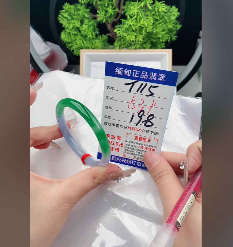 T115缅甸翡翠手镯处理198/条【一物一证】实物以直播间为准