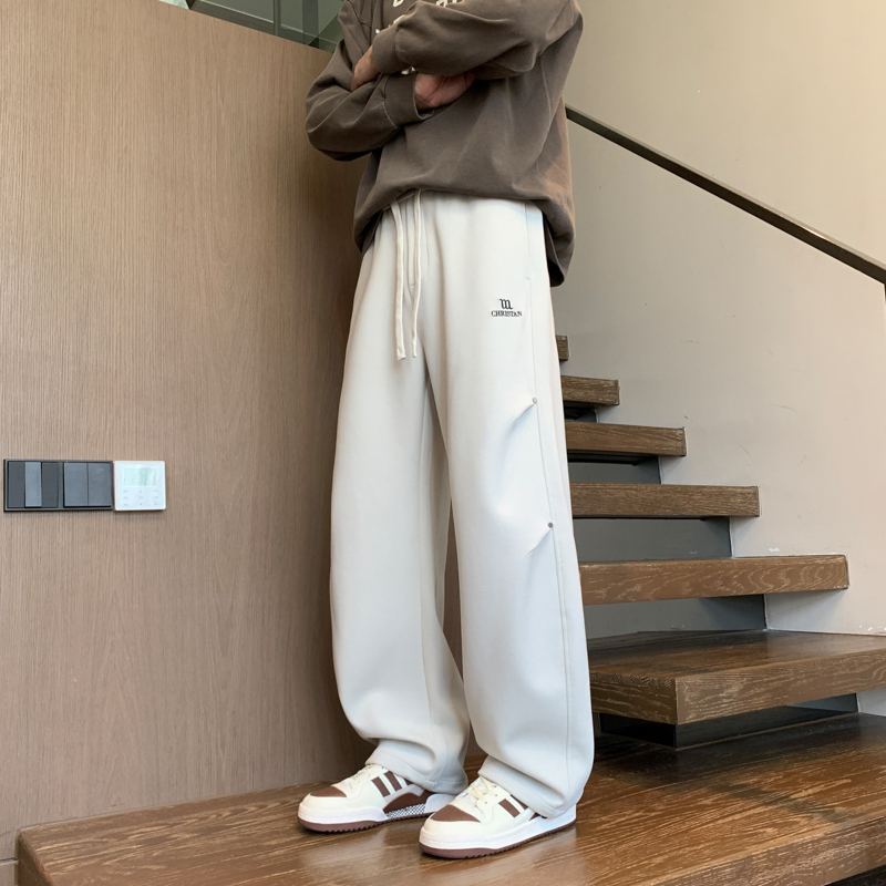男生秋季新款休闲运动工装直筒长裤青少年学生潮流帅气百搭阔腿裤
