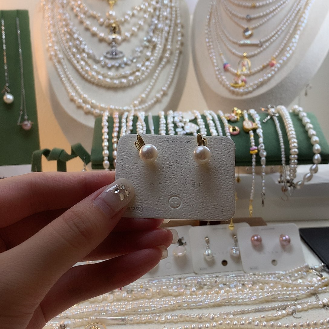 银S925镶嵌耳饰淡水珍珠