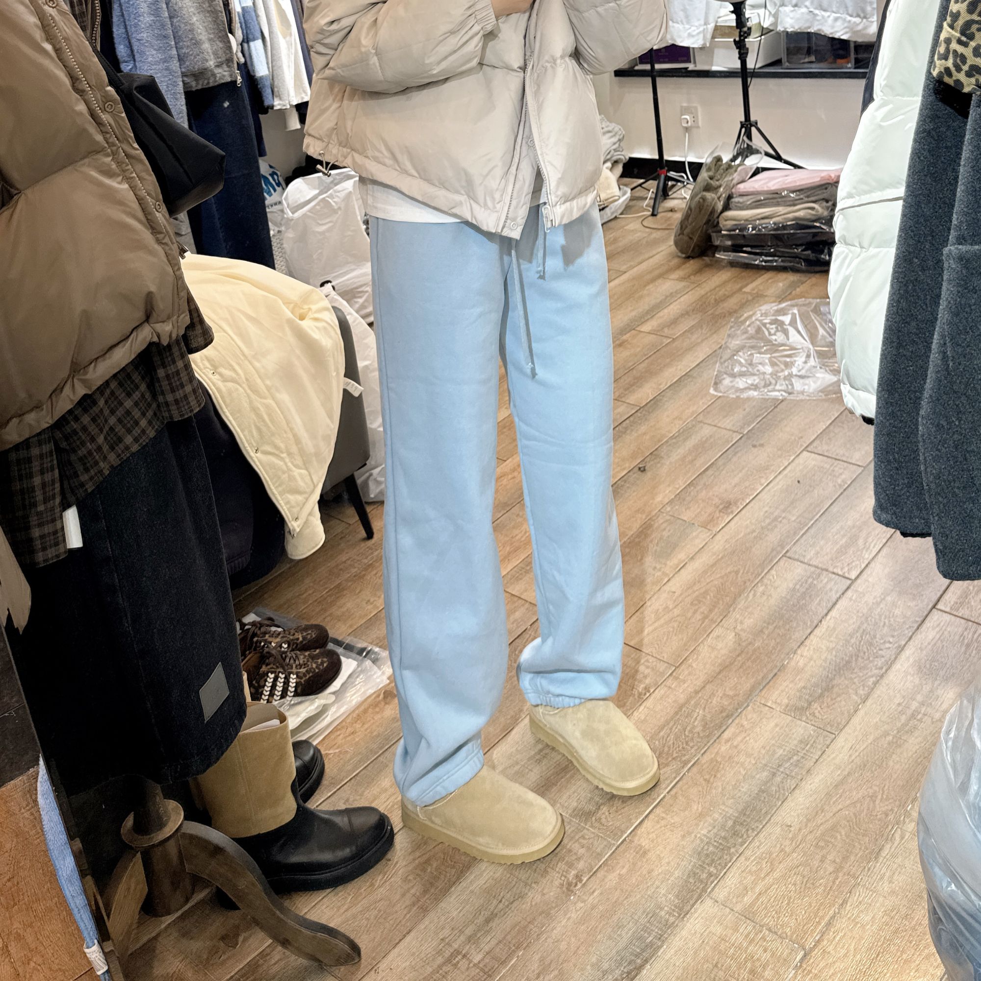 东大门HI加绒卫裤（不支持退换）长103臀124