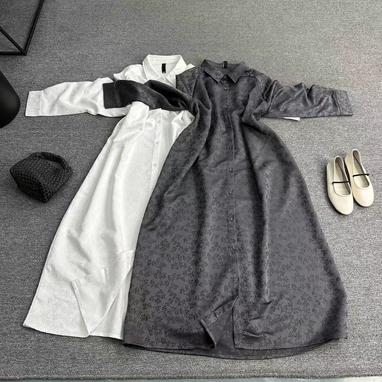 瑶睿安No退No换！！慎拍衬衫裙欧韩小众大码连衣裙宽松长裙3239