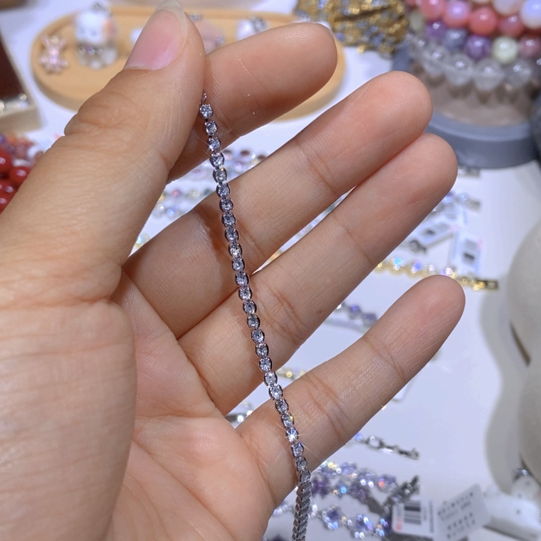 水晶手链未镶嵌银色水桶拖