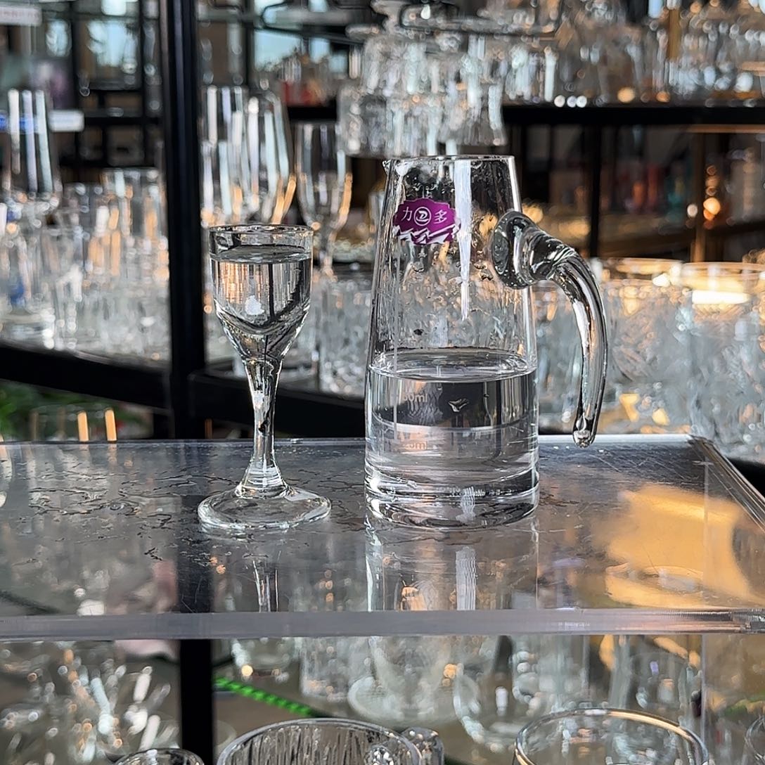玻璃手柄款150水晶分酒器配手工15毫升白酒杯12套
