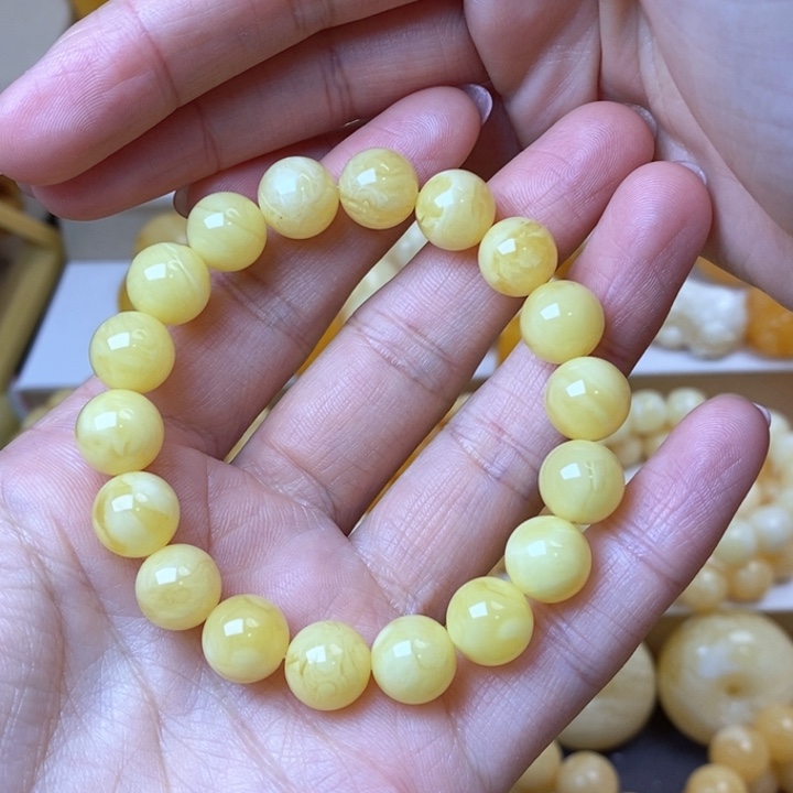 琥珀未镶嵌手串天然无优化琥珀蜜蜡