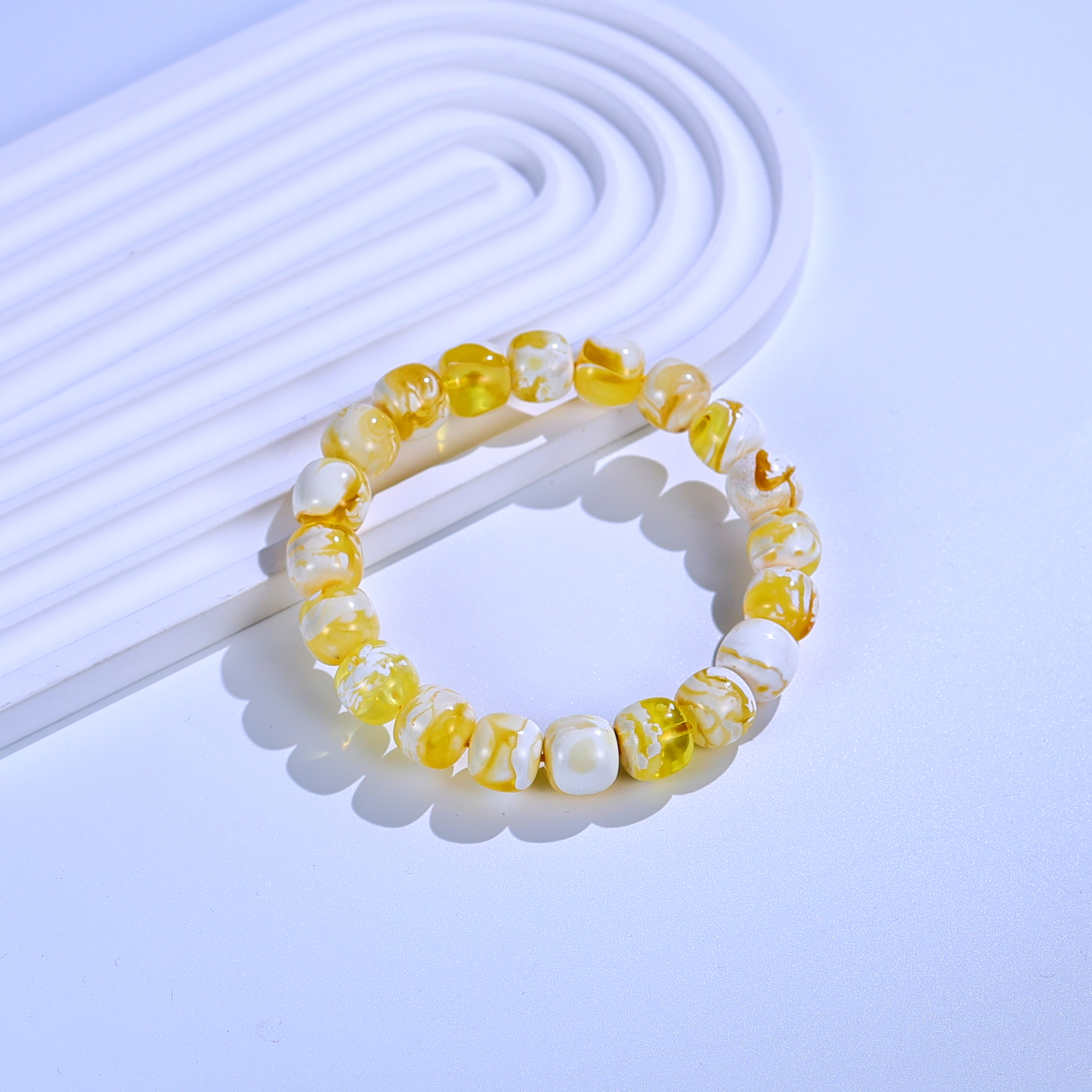 11m金瓷白溶洞妖孽老型手串时尚百搭单圈H367