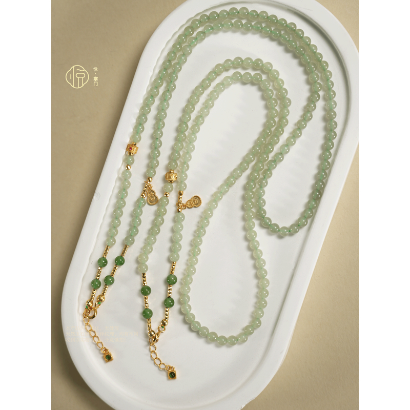【知意】和田玉+高冰+碧玉设计款春夏必备项链【七七】多样性发一件YZ