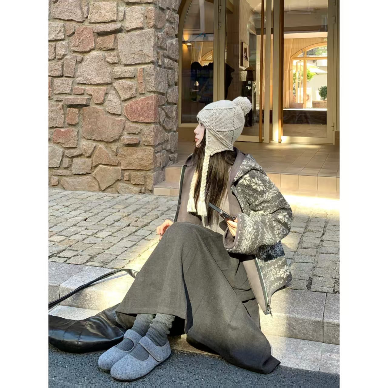 H1563【岛上冰霜】秋冬超耐穿不过时的随搭有格调设计小众连帽外套