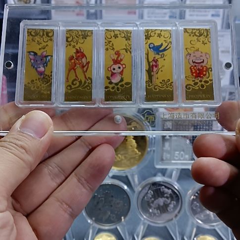 纯金上海造币厂 福禄寿喜财 金 条