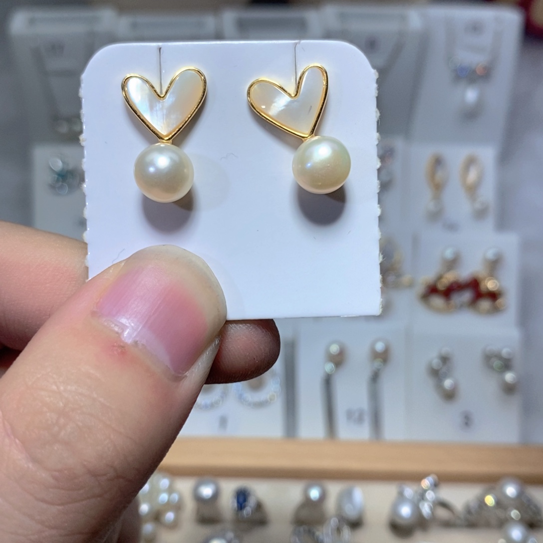 耳饰淡水珍珠银S925镶嵌