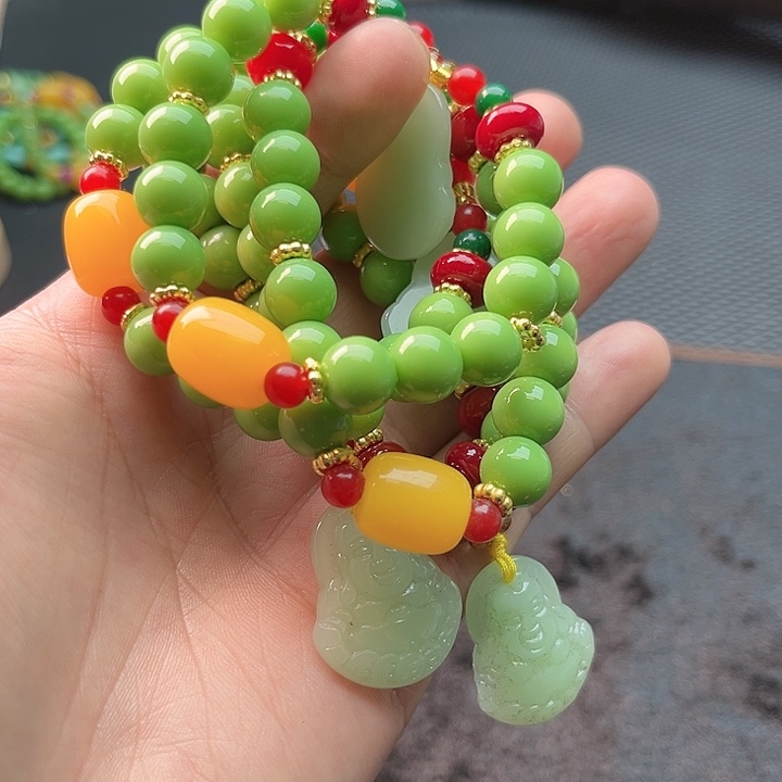 和田玉（糖玉）手链未镶嵌啊啊