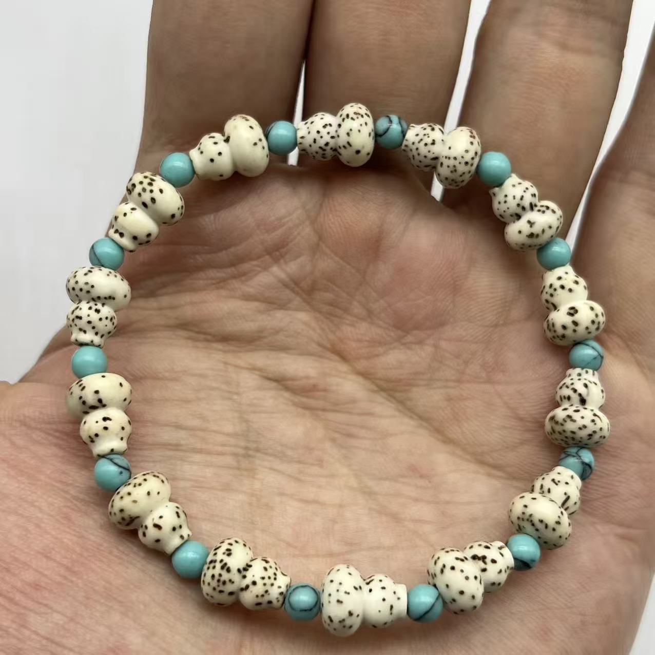 星月菩提雕葫芦形状约卡8单圈手串无礼盒 441