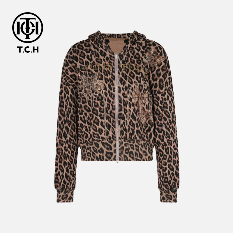 TCH私服烫钻工艺时尚休闲百搭蝴蝶结外套女T75C17E1010轻奢tch