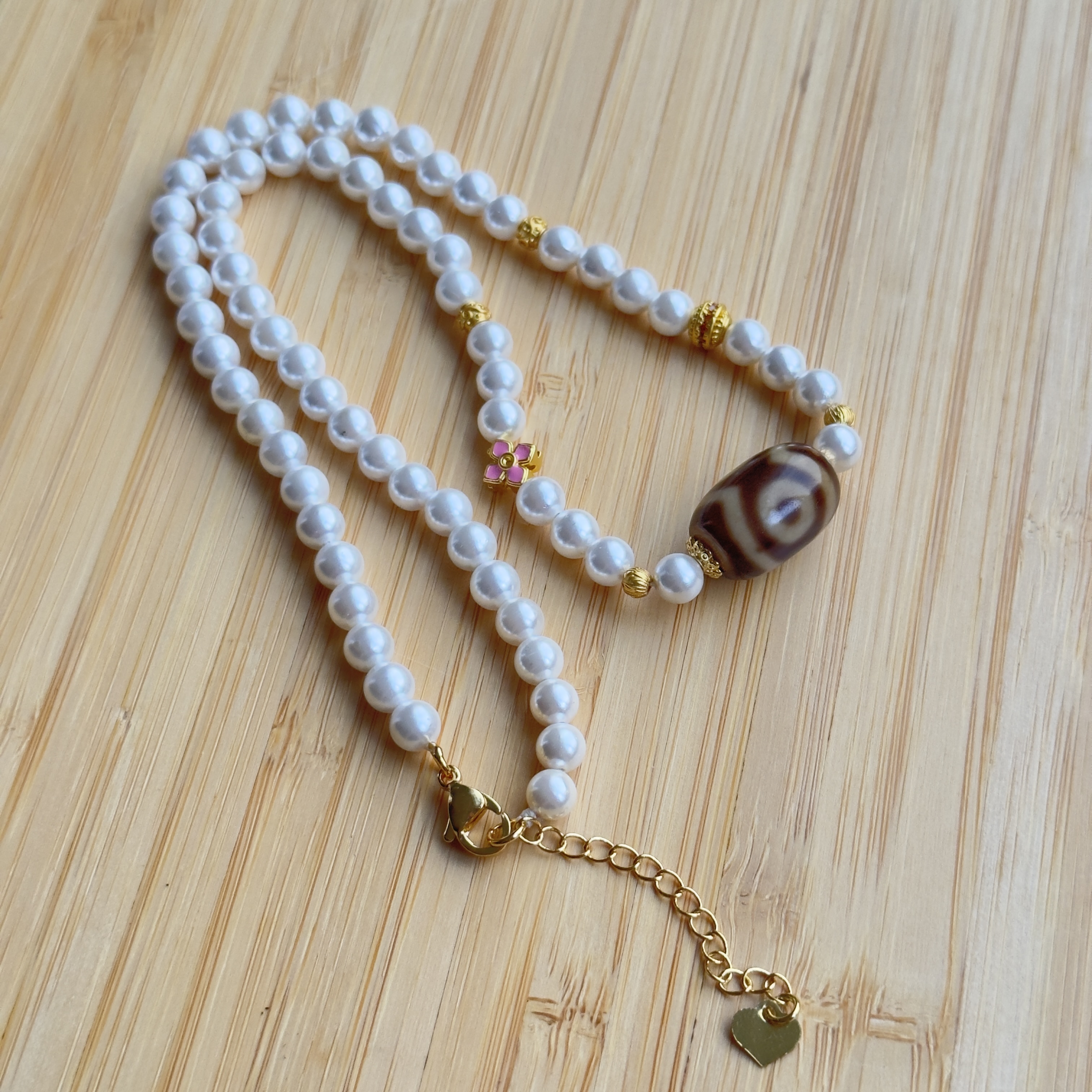 链子925银 猫猫三Y珠珠吊坠LNR0200198