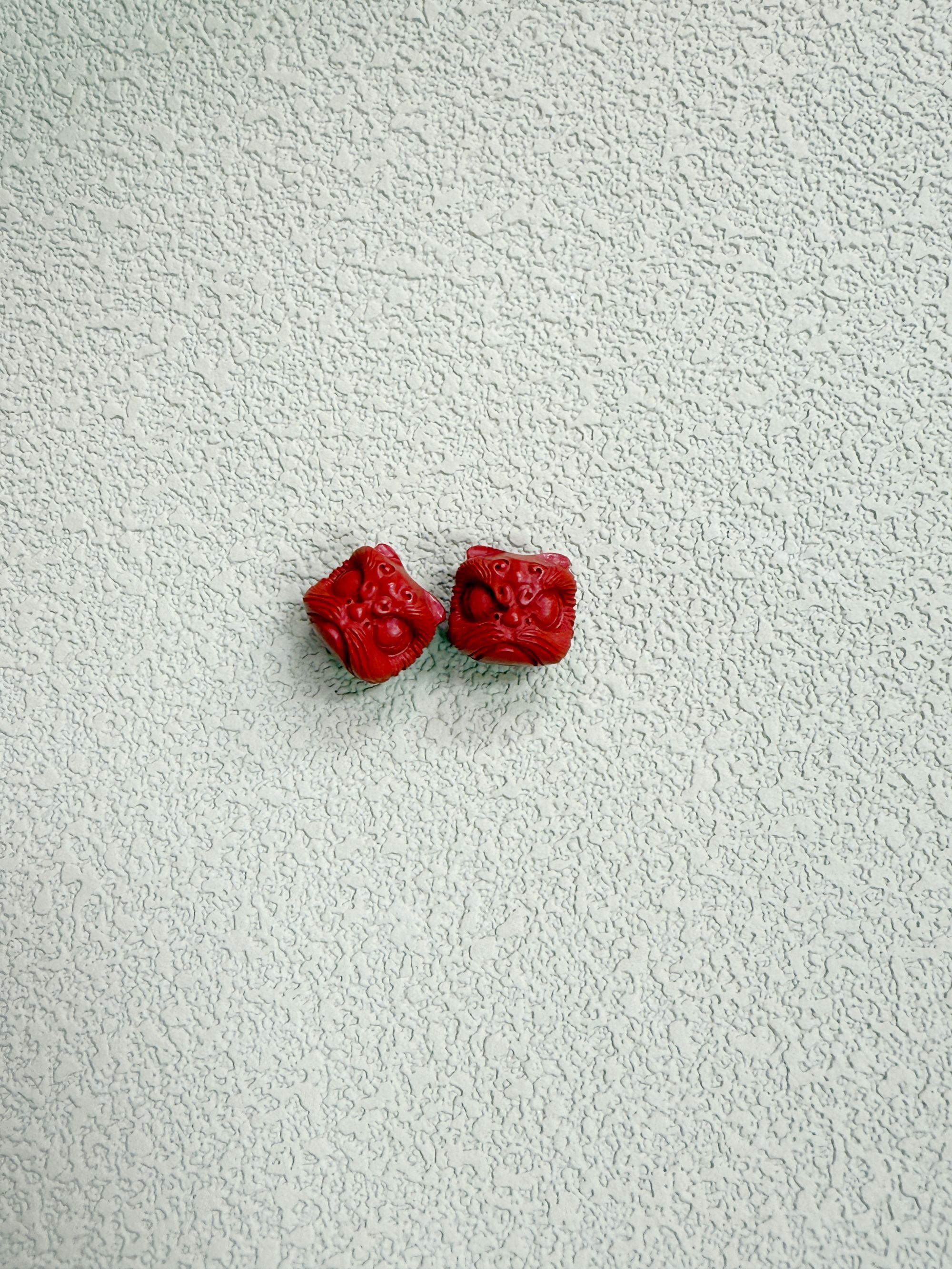 含辰砂工艺品朱砂小醒狮配件多样性发其一xszs