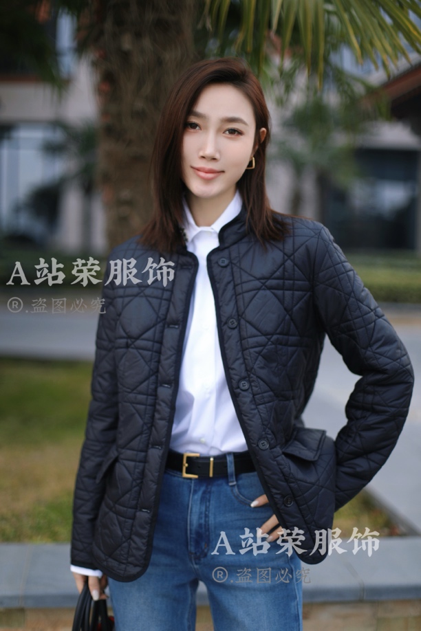 【荣姐精选】立领菱格棉衣