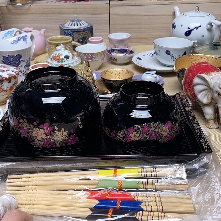 紫砂茶壶10个碗加5个盘5个筷子
