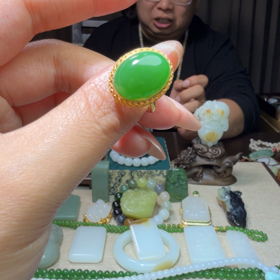 和田玉戒指未镶嵌平**真