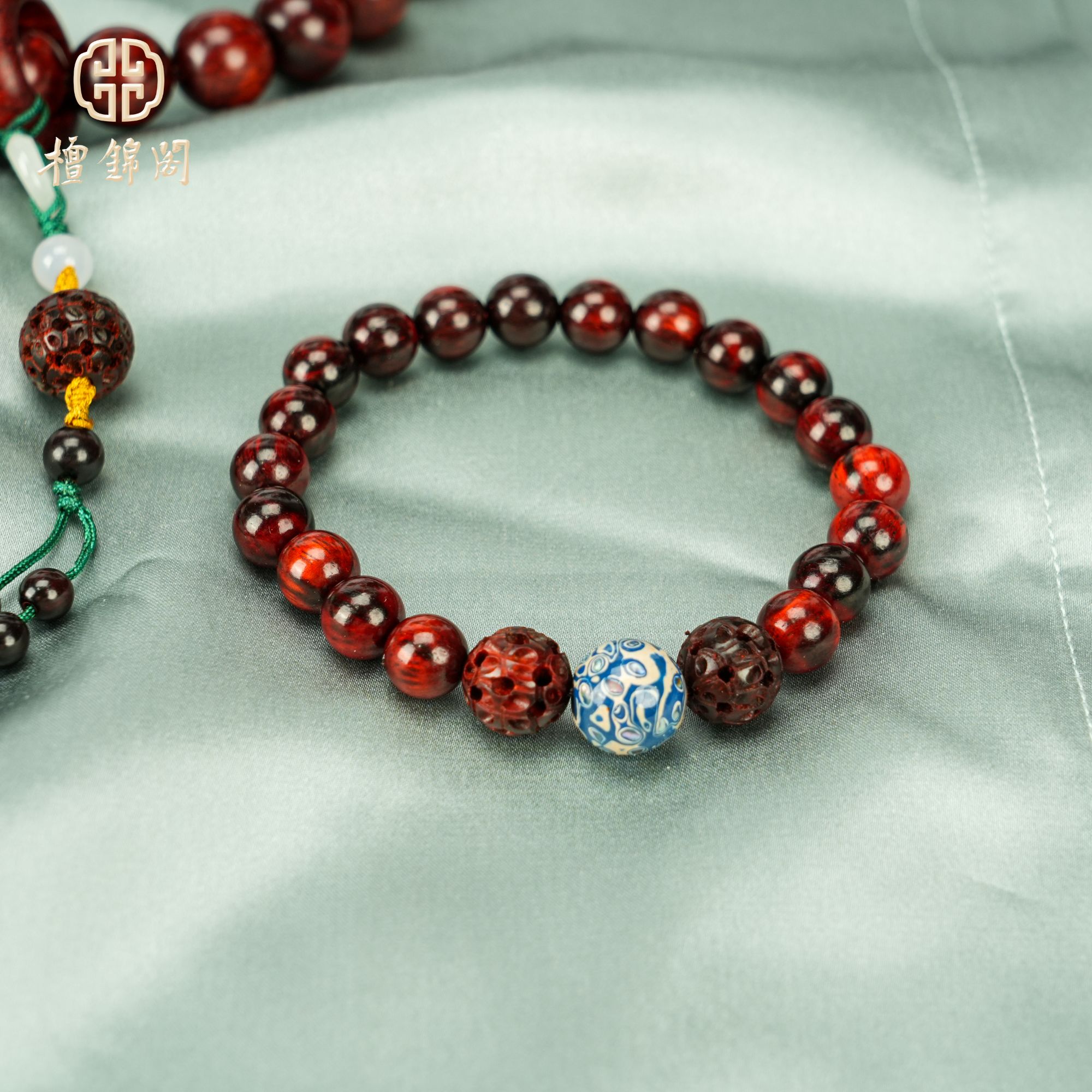 木蓝（单圈）0.8-小叶紫檀-手串-gz0098