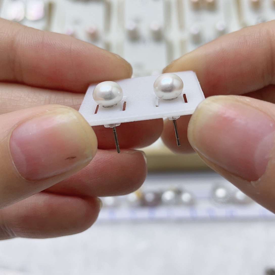 花***念银S925镶嵌耳饰淡水珍珠