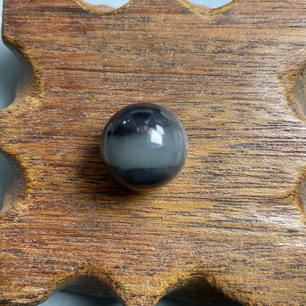 和田玉 卡18 青花一线天 多宝单珠 新疆料 满圈一线 油润 无纹裂