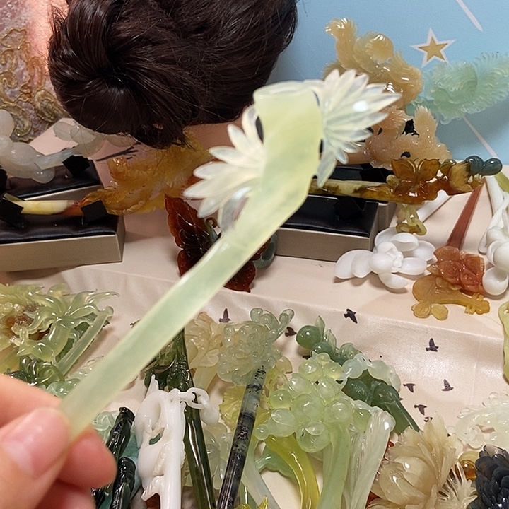 未镶嵌岫玉发簪发簪