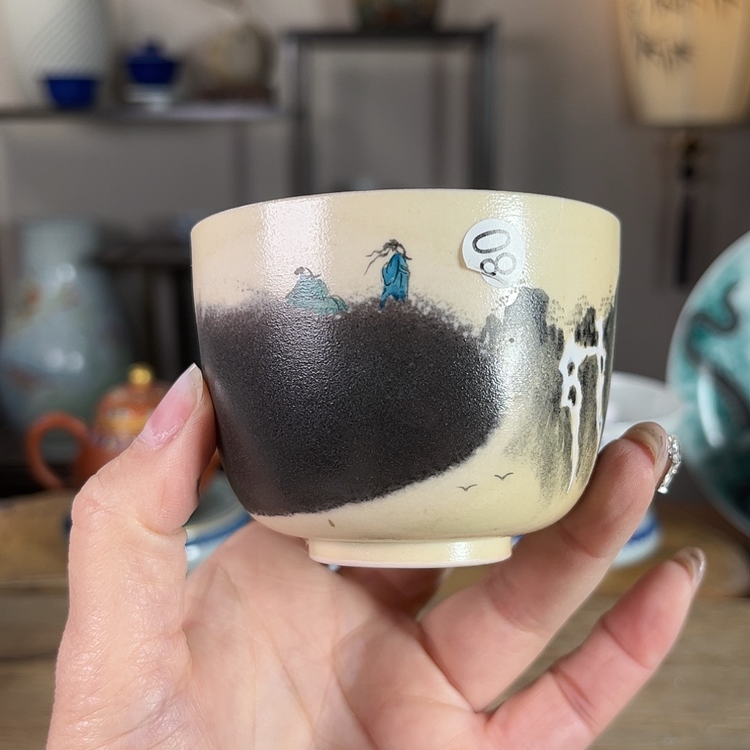 杯景德镇陶瓷柴烧多人