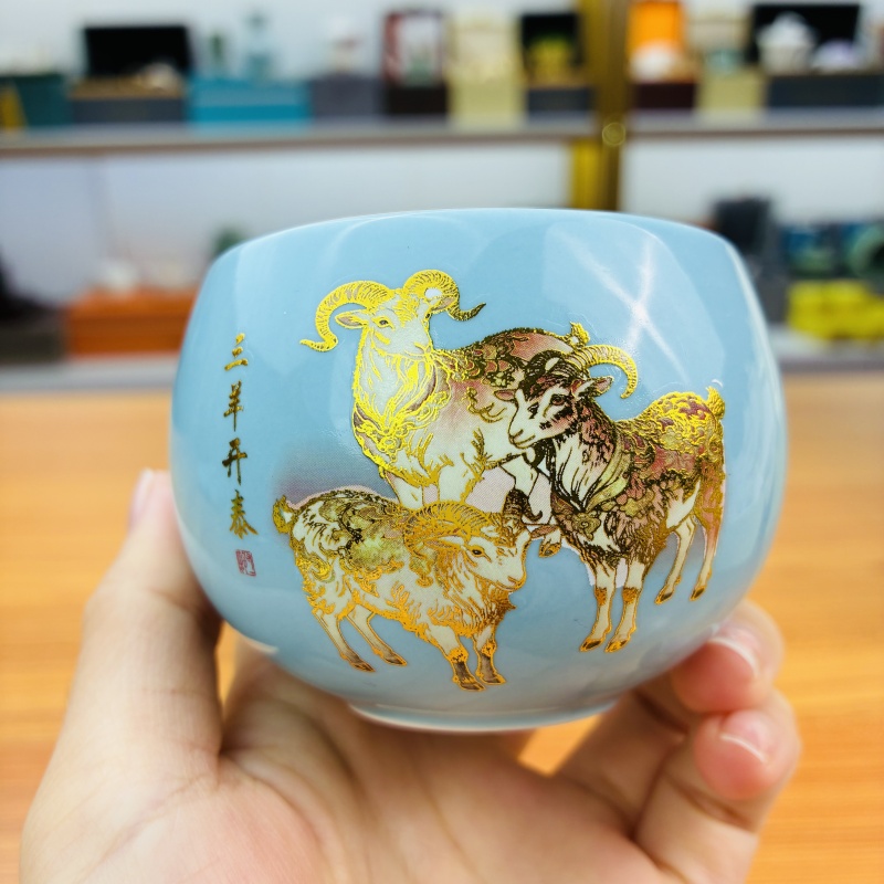 蒂芙尼蓝《三羊开泰》十二生肖龙蛋杯/容量150毫升
