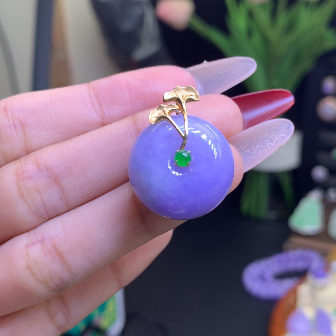 翡翠颈饰18K金镶嵌天然