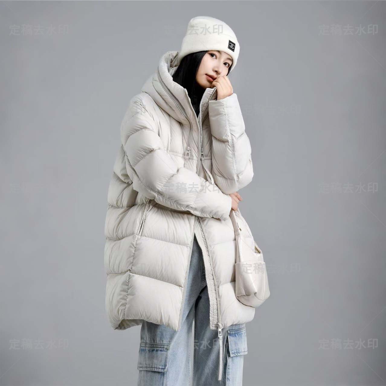 2025-鹅绒帽子拉链款羽绒服-通用